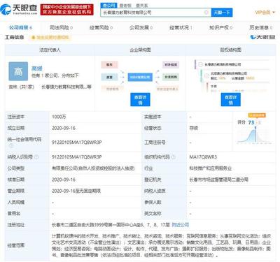 猿輔導(dǎo)關(guān)聯(lián)公司落子長(zhǎng)春 1000萬注冊(cè)資本背后的教育科技新棋局